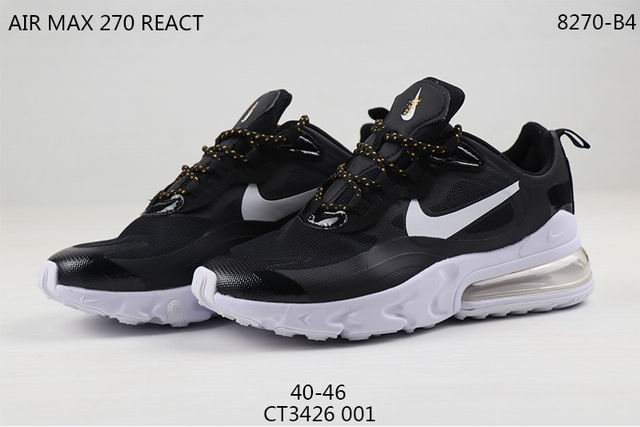 Nike Air Max 270 React Men's Shoes Black White;